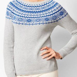 Talbots Fair Isle Ski Lodge Style Sweater- Size Medium